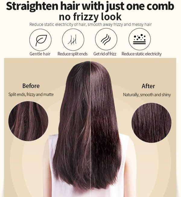 Hair Straightener Brush, Hair Straightener Styling Comb, Hair Straightener - Image 3