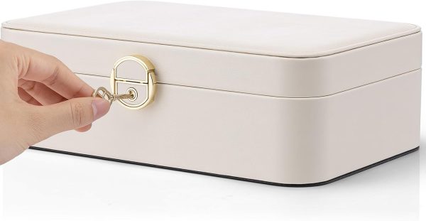 Vlando Jewelry Travel Organizer 2 Layer Travel Jewelry Case PU Leather - Image 8