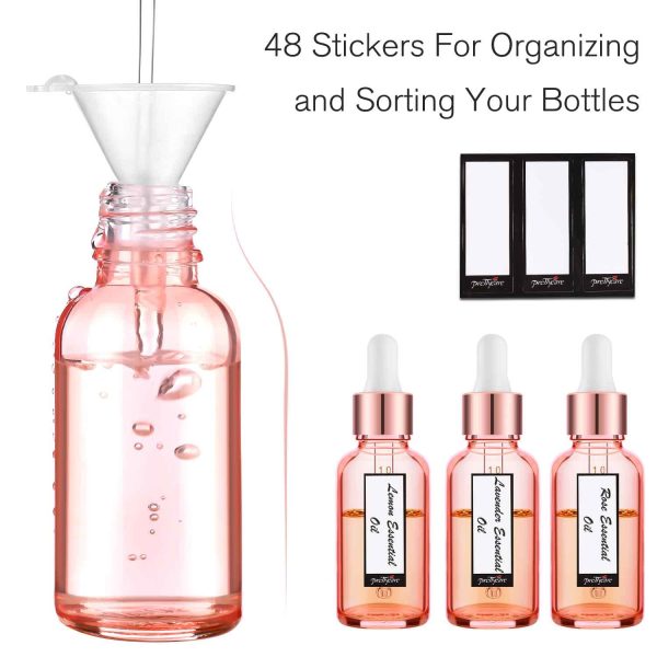 24 Pack 2 Oz Glass Eye Dropper Bottles Rose, 60 ml Empty Tincture Dropper - Image 6