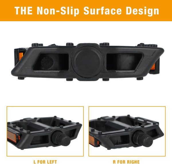 Bike Pedals 9/16" Lightweight Non-Slip Bicycle Platform Pedals Fits Most - Image 2