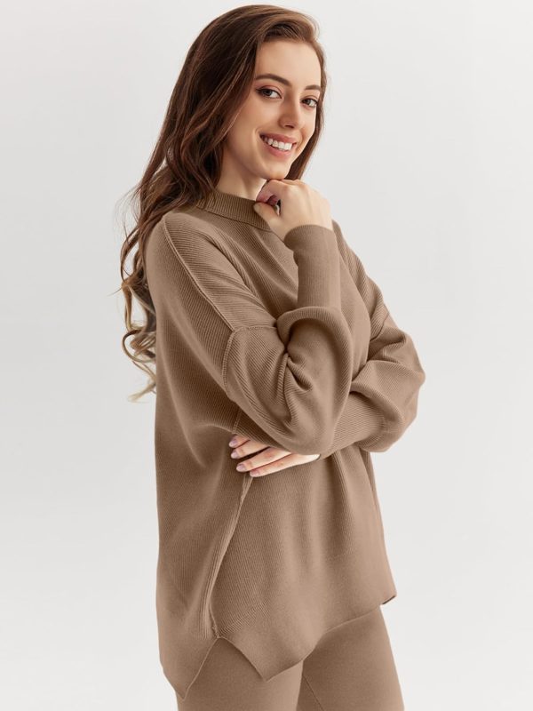 LILLUSORY Women 2 Piece Outfits Sweatsuit Sweater Sets Oversized Knit - Image 3