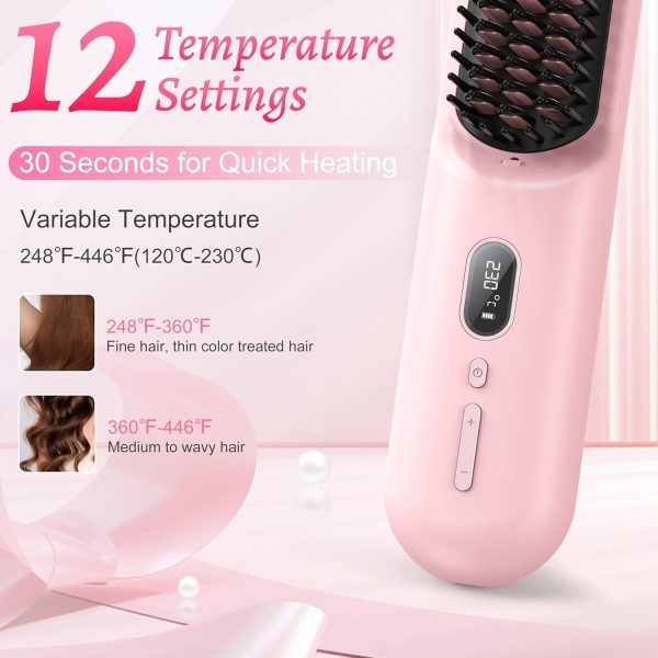 Cordless Hair Straightener Brush - 20 Million Anion Hair Straightener Brush - Image 5