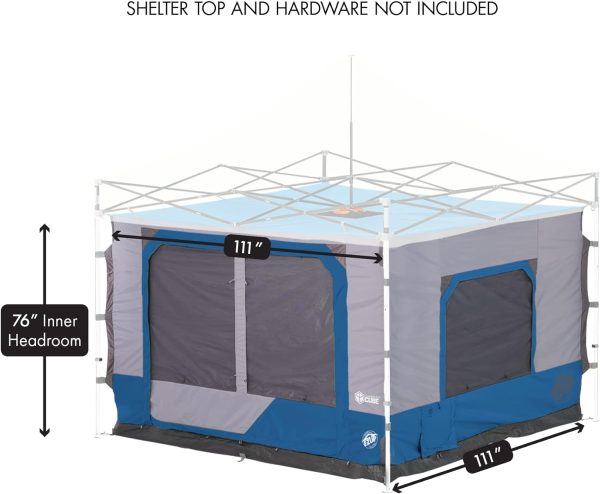 E-Z UP Camping Cube 6.4, Converts 10' Straight Leg Canopy into Camping - Image 3