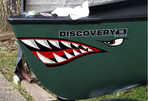 Shark Teeth Mouth Reflective Decals Graphics Sticker Fishing Boat Canoe Car - Image 7