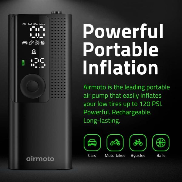 Airmoto Tire Inflator Portable Air Compressor - Air Pump for Car Tires with - Image 2