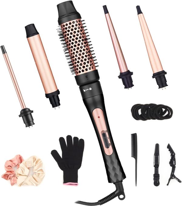 5 in 1 Curling Wand Set, Curling Iron with Curling Brush and 4 - Image 11