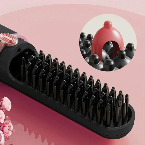 Cordless Hair Straightener Brush, Portable Hair Straightener Brush with - Image 6