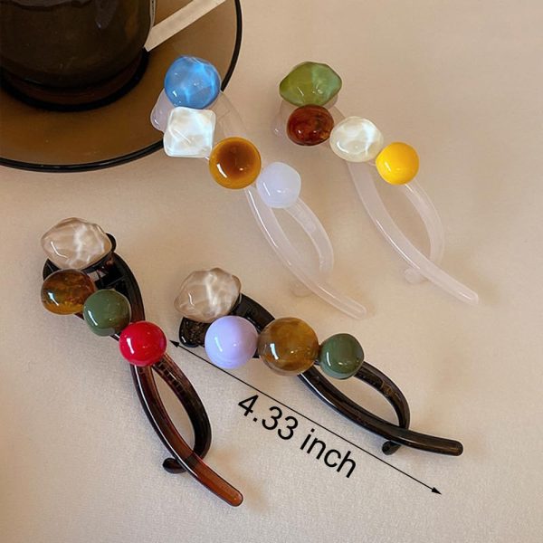 4pcs Banana Clips,Colorful Gemstone Hair Clips,Fashion Banana Hair - Image 7