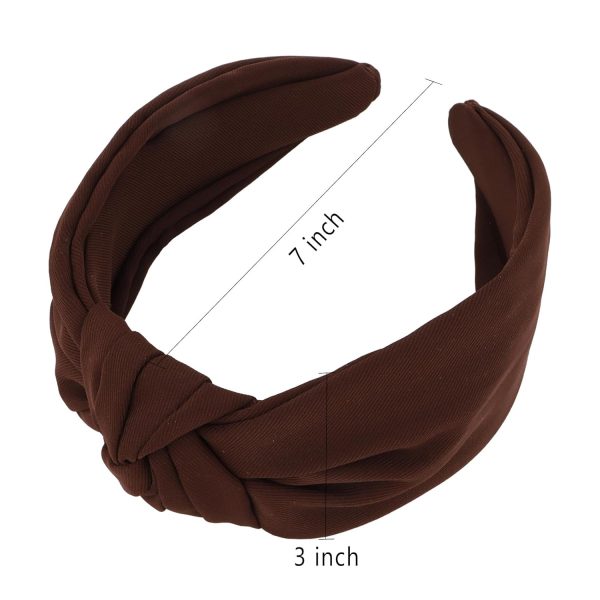 YISSION Knotted Headbands for Women Non Slip Wide Head Band Brown Headband - Image 2