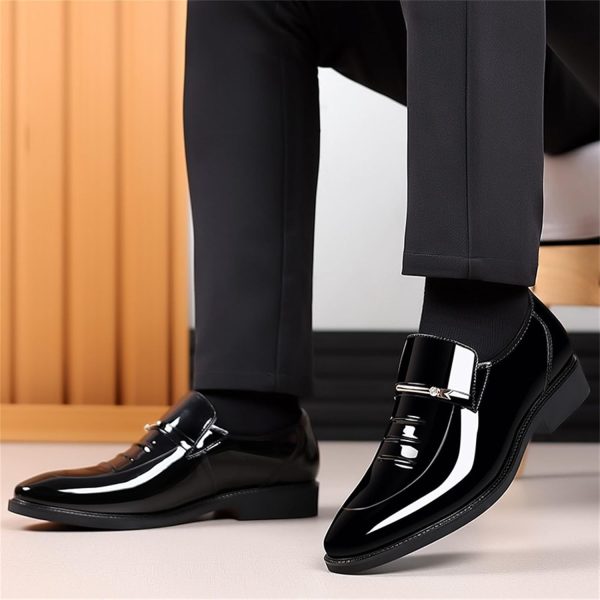 Men's Business Casual Loafers Patent Leather Formal Oxford Slip On Dress - Image 5