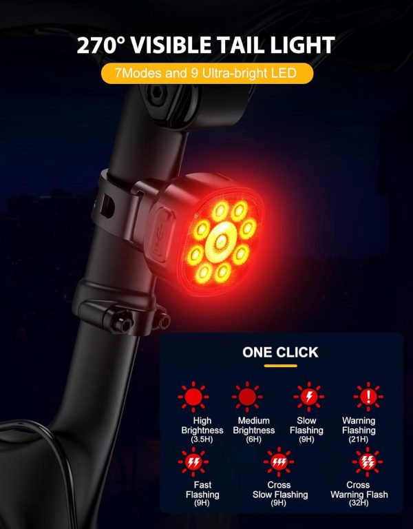 Bike Lights Supper Bright, 1000 Lumens Bike Lights for Night Riding, 8+7 - Image 3