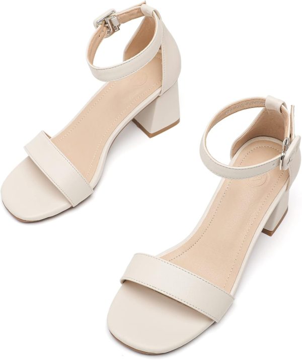 DADAWEN Women's Open Toe Ankle Strap Low Block Chunky Heels Sandals - Image 5