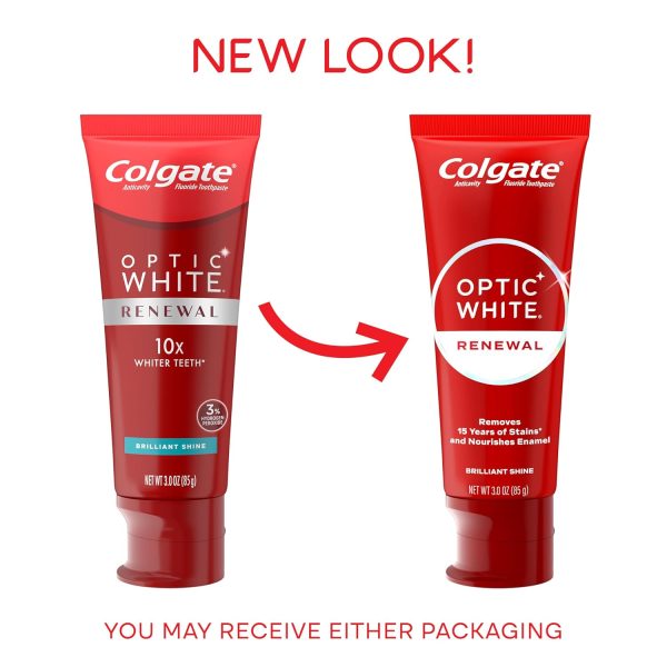 Colgate Optic White Renewal Teeth Whitening Toothpaste, Whitening Fluoride - Image 2