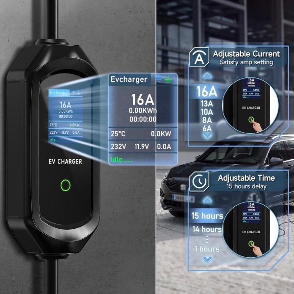 Level 1 EV Charger, Electric Vehicle Charger Level 1, 16Amp, 25ft Extension - Image 2
