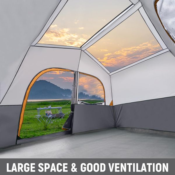 HIKERGARDEN 6-8 Person Camping Tent - Portable Family Cabin Tent for Camp, - Image 4