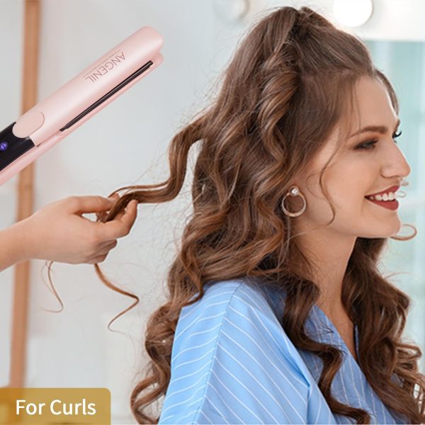 ANGENIL Titanium Flat Iron Hair Straightener and Curler 2 in 1, Anti-Scald - Image 4