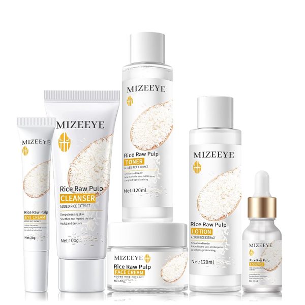 Rice Skin Care Set For Women, 6PCS Gentle Moisturizing Face Care Set With - Image 8