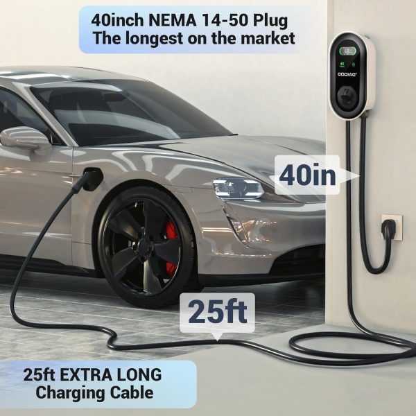 GODIAG Home Level 2 EV Charger, 40Amp, 9.6kw 240V, Wall-Mount Electric - Image 4