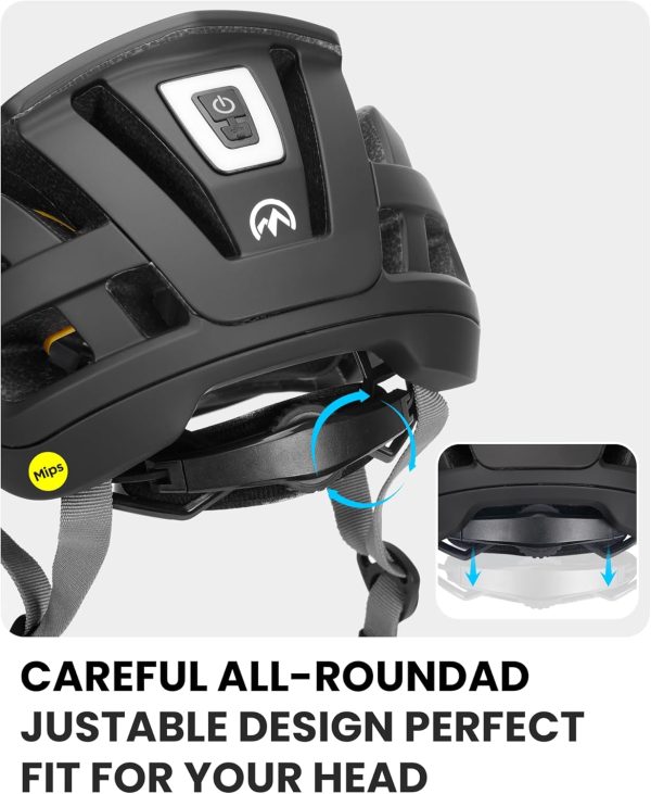 OutdoorMaster Gem II MIPS Bike Helmet with Light - Lightweight Cycling - Image 4