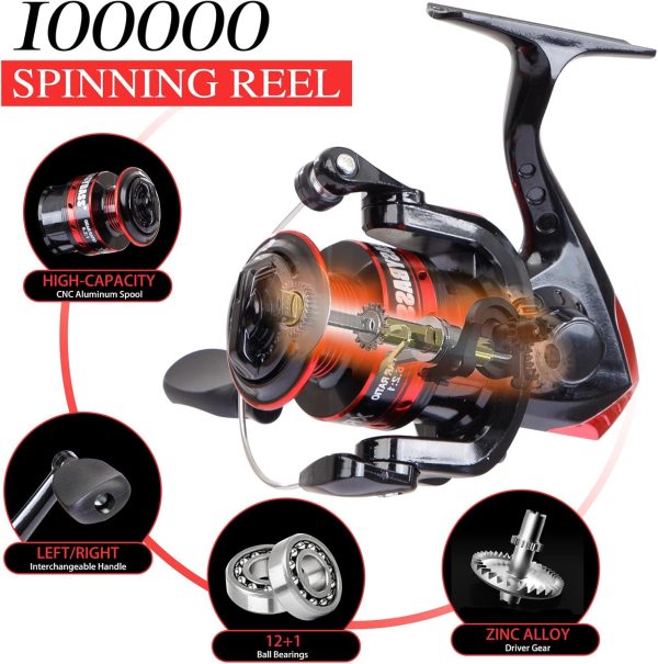 I00000 Fishing Rod and Reel Combos with Fiberglass Telescopic Fishing Pole - Image 3