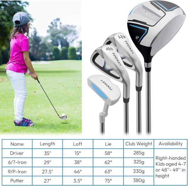 FINCHLEY Kids Golf Clubs Set for Boys & Girls Aged 4-7, Includes Driver, 7# - Image 3