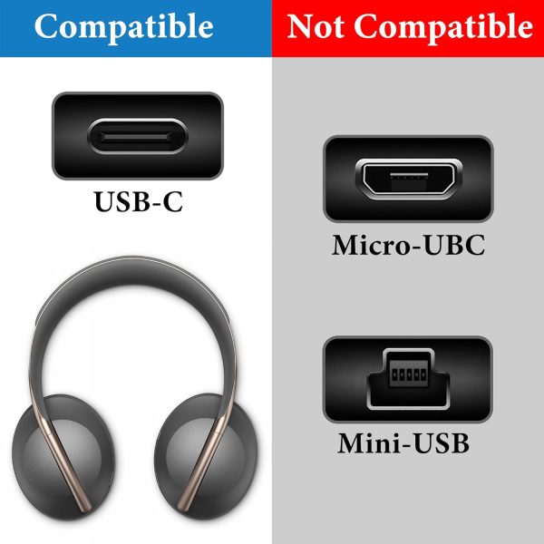 GEEKRIA USB Headphones Short Charger Cable Compatible with Bose QC Ultra, - Image 4