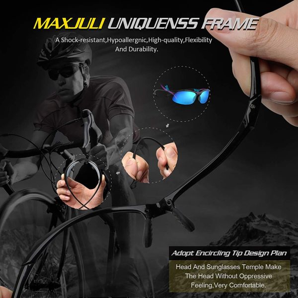 JULI Polarized Sports Sunglasses for Men Women Tr90 Unbreakable Frame for - Image 5
