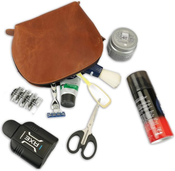 Leather Cosmetic Case, Travel makeup Bag, Leather Toiletry Bag, Luxury - Image 8
