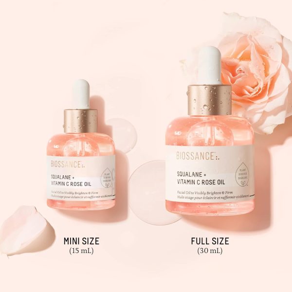 Biossance Squalane + Vitamin C Rose Oil, Advanced Facial Oil - Brightening, - Image 6