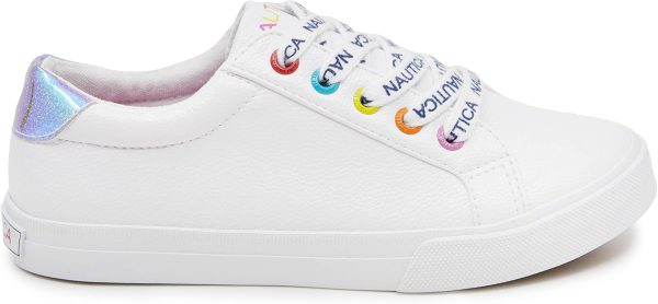 Nautica Girls Fashion Shoe - Lace-Up Low-Top Tennis Sneakers for Big Kids, - Image 2