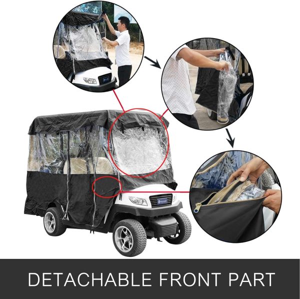 Happybuy Golf Cart Enclosure, 4-Person Golf Cart Cover, 4-Sided Fairway - Image 5