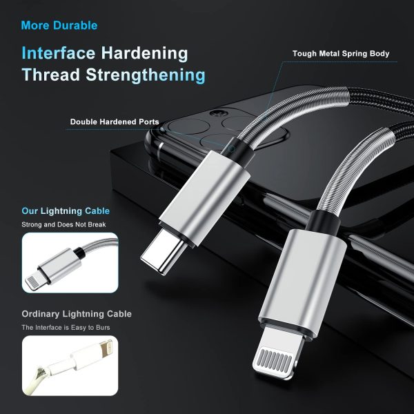2Pack 10ft iPhone Fast Charger Cable, [Apple MFi Certified] Long USB C to - Image 4