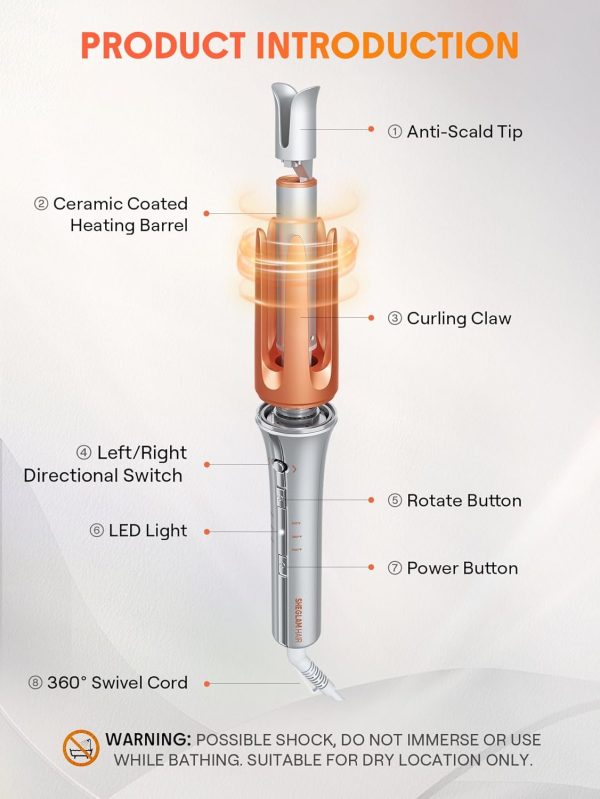 SHEGLAM Automatic Curling Iron 1 ¼ inch with 3 Temperatures Fast Heating, - Image 2