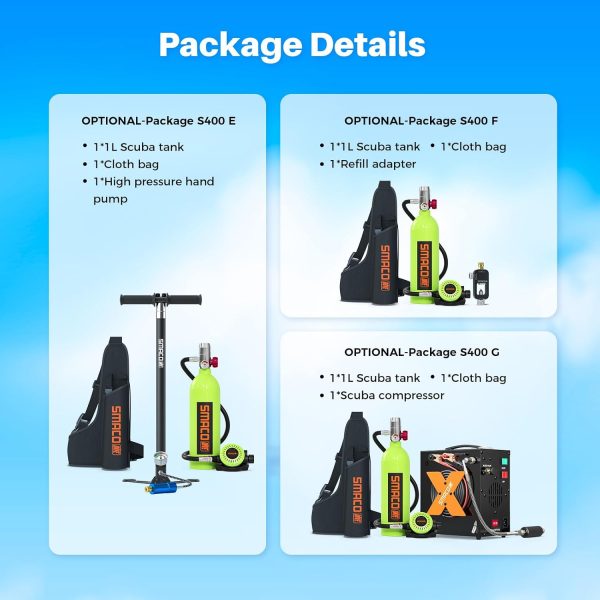 SMACO Scuba Tank Diving Gear for Diver 1L Mini Scuba Tank Small Diving - Image 8