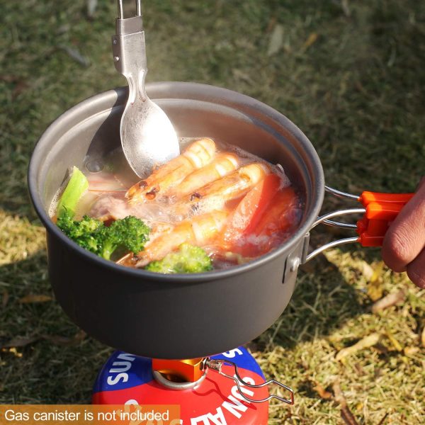 REDCAMP 10/11 PCS Camping Cookware Mess Kit Camping Gear Campfire Utensils - Image 5