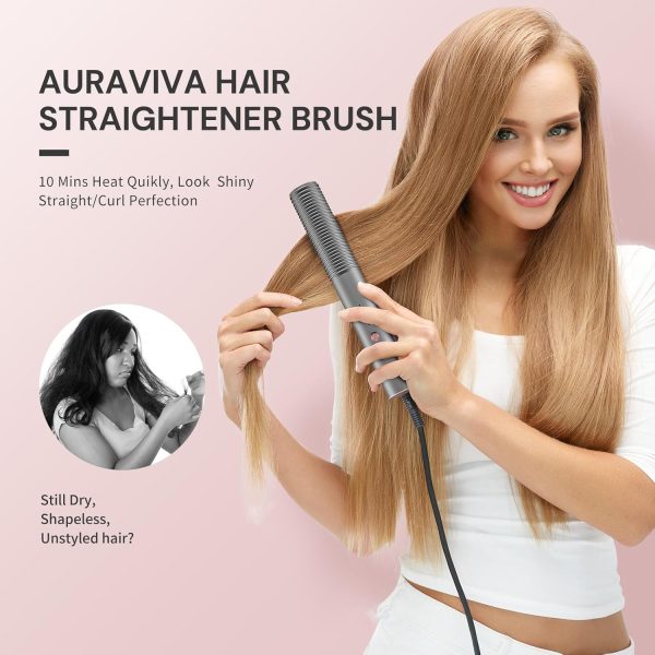 Hair Straightener Brush, Hair Straightener Comb with Dual Voltage - Image 2