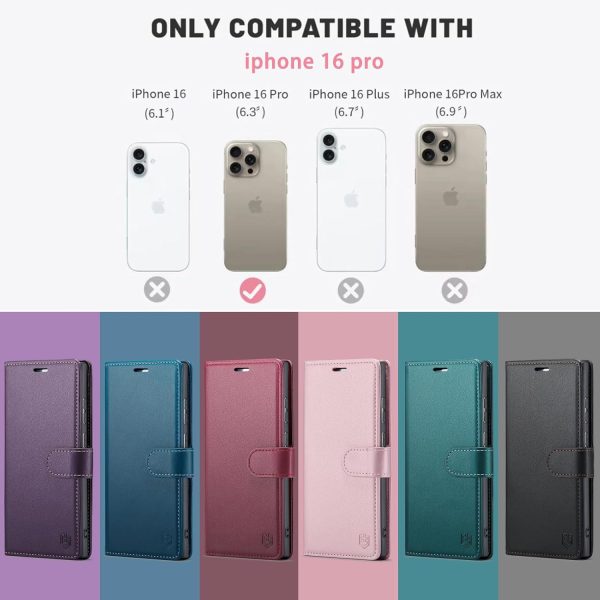 Compatible with iPhone 16 Pro 6.3" Wallet Case with RFID Blocking Credit - Image 2