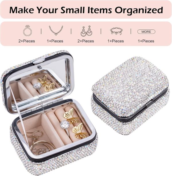 Mini Bling Travel Jewelry Organizer Portable Small Jewelry Storage Box - Image 5