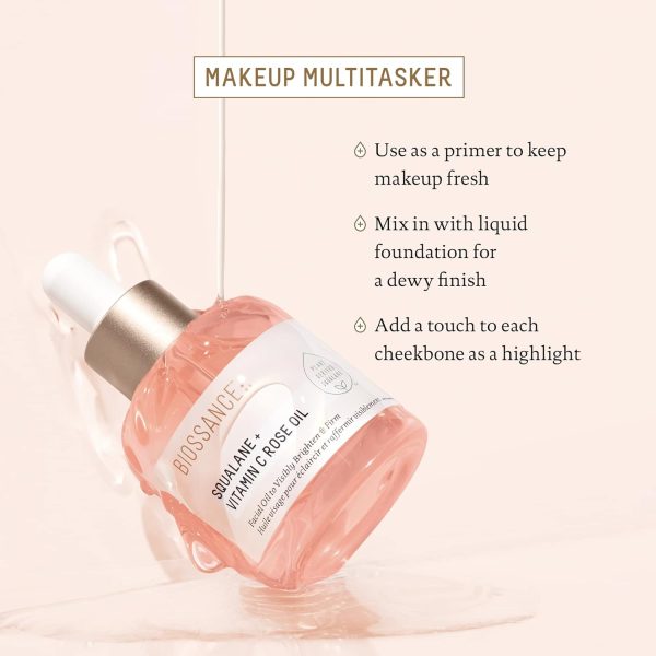 Biossance Squalane + Vitamin C Rose Oil, Advanced Facial Oil - Brightening, - Image 5