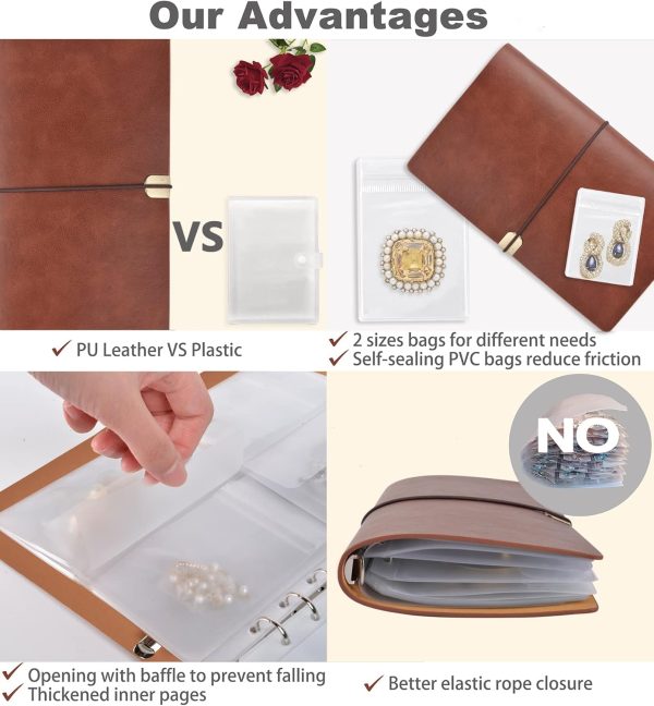 ChezMax Jewelry Organizer Book, Travel Jewelry Storage Book with Pockets, - Image 4