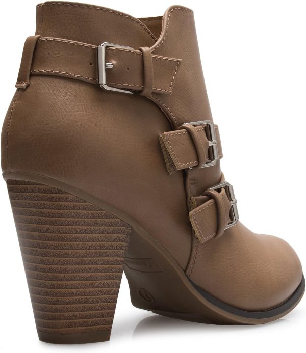 Women's Classic Stacked Wood heel with Side Zipper Enclosure - Adjustable - Image 3