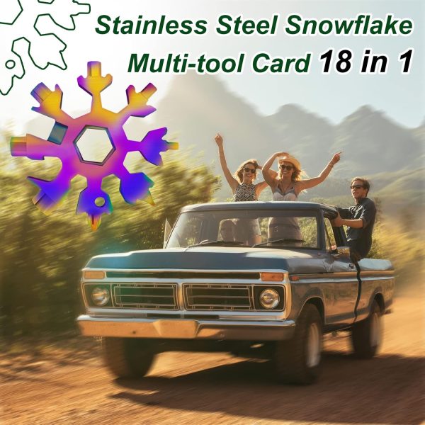 5PCS 18-in-1 Snowflake Multi-tool, Stainless Steel Snowflake Multitool - Image 6