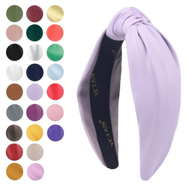 Headbands For Women Non-Slip Classy Leather Knotted Headband for Women - Image 2