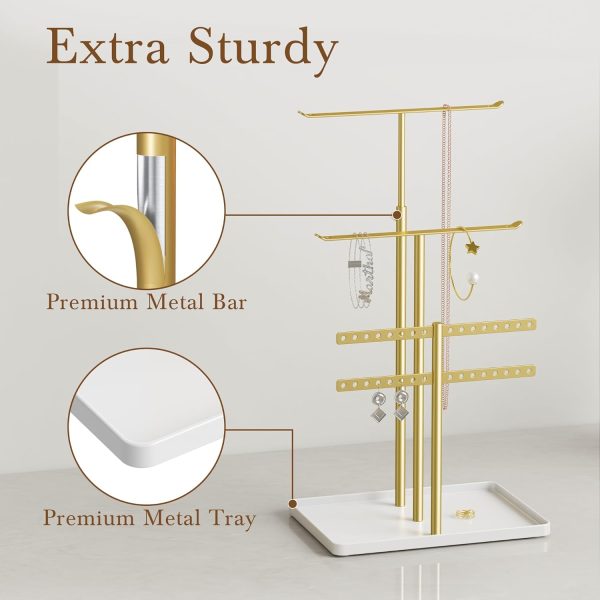 Jewelry Holder Organizer Stand - Adjustable Jewelry Tree 17.5" Height - Image 4
