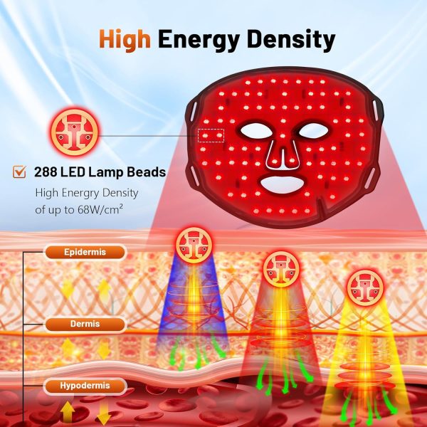 Red Light Therapy for Face, 7+1 Colors Red Light Therapy Mask Portable and - Image 5