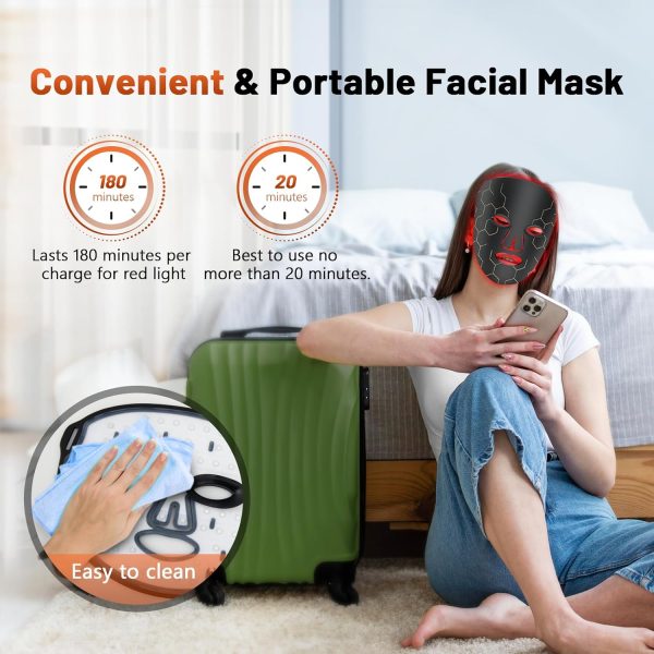 Red Light Therapy for Face, 7+1 Colors Red Light Therapy Mask Portable and - Image 7
