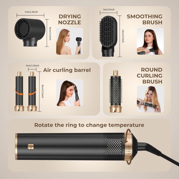 Blow Dryer Brush, Hair Dryer Brush Air Curler Air Curling Wrap Styler, - Image 7