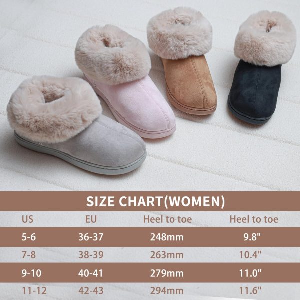 Women's Microsuede Bootie Slippers Warm Winter Memory Foam House Shoes for - Image 6