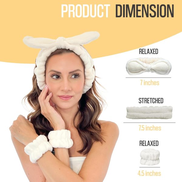 Face Washing Headband Set with Wristbands - Ivory - Women Hair Care - Image 5