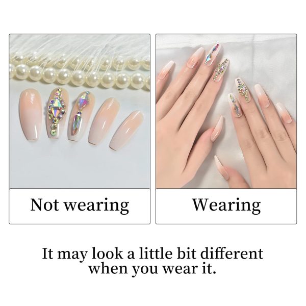 EchiQ Luxury Nails Custom Large Stones Decorated Nail Art Tips Luxe Icy - Image 2